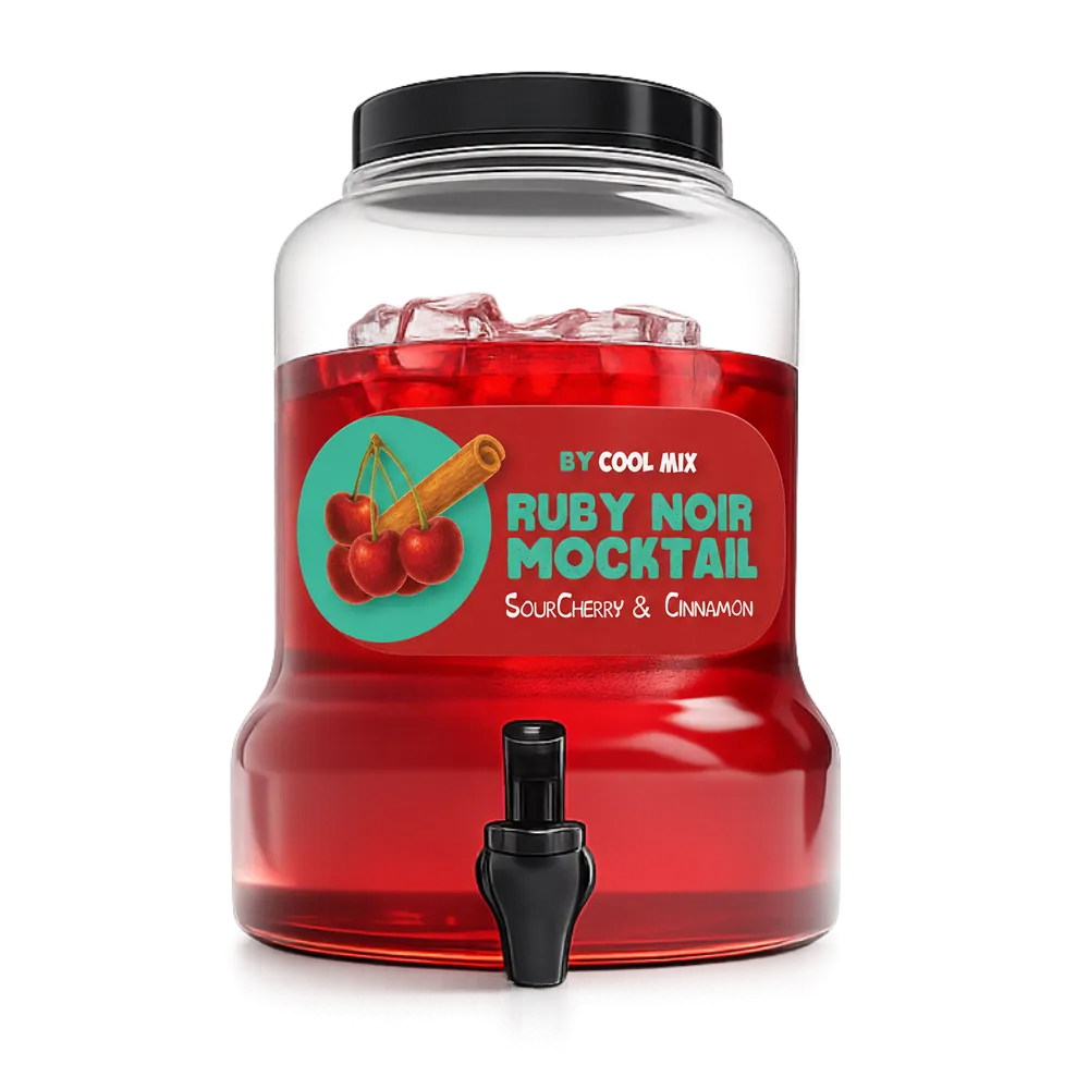 CoolMix Ruby Noir sour cherry and cinnamon mocktail jar
